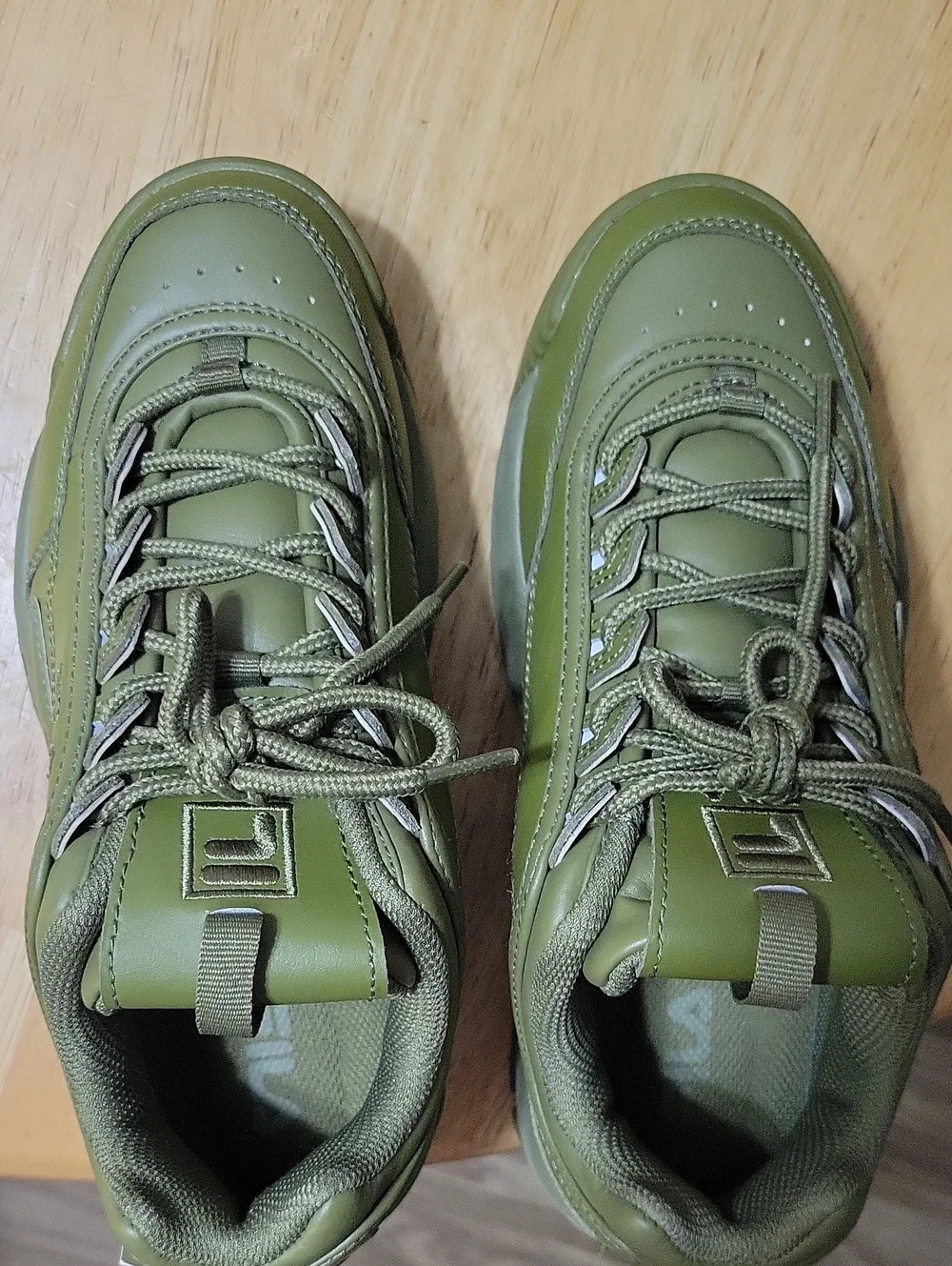 Like New Olive Colored Fila Disruptor Sneakers